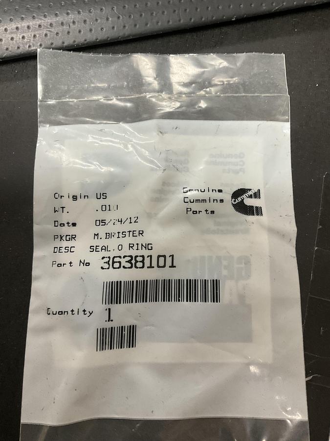 Cummins O-Ring Seal PN: 3638101