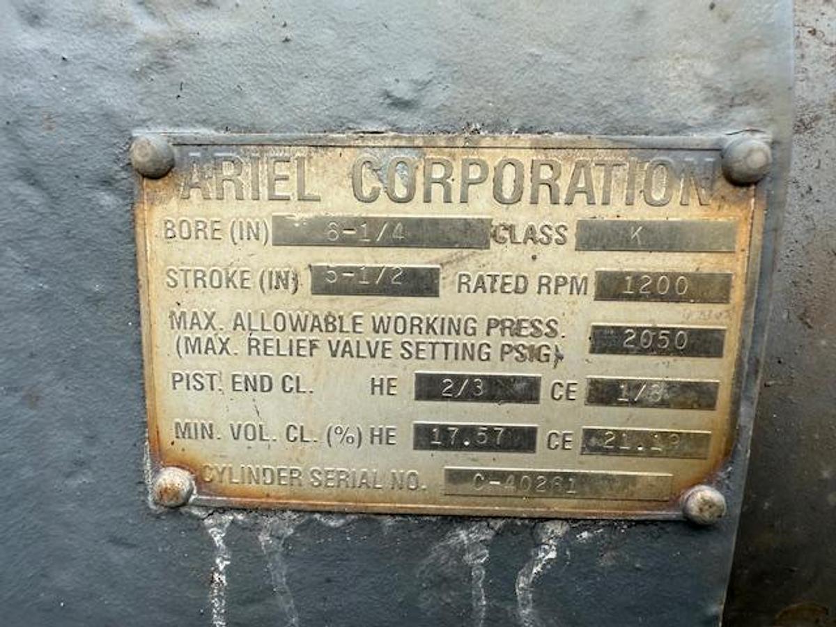 Used Waukesha L7042GSI / Ariel JGK-4 Two Stage Compressor Package SN F-13668 Size 9.125" x 9.125" x 6.25" x 6.25"  with 156FI Cooler