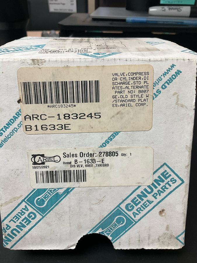 Ariel Discharge Valve DIS VLV, 60RX ,THKGRD PN:  B-1633-E