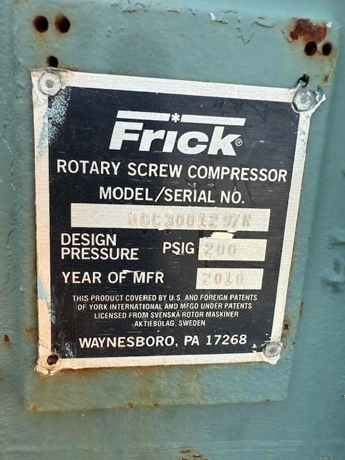 Used CAT G3412LE / Frick NGC300 Screw Compressor Package SN NGC3001297R