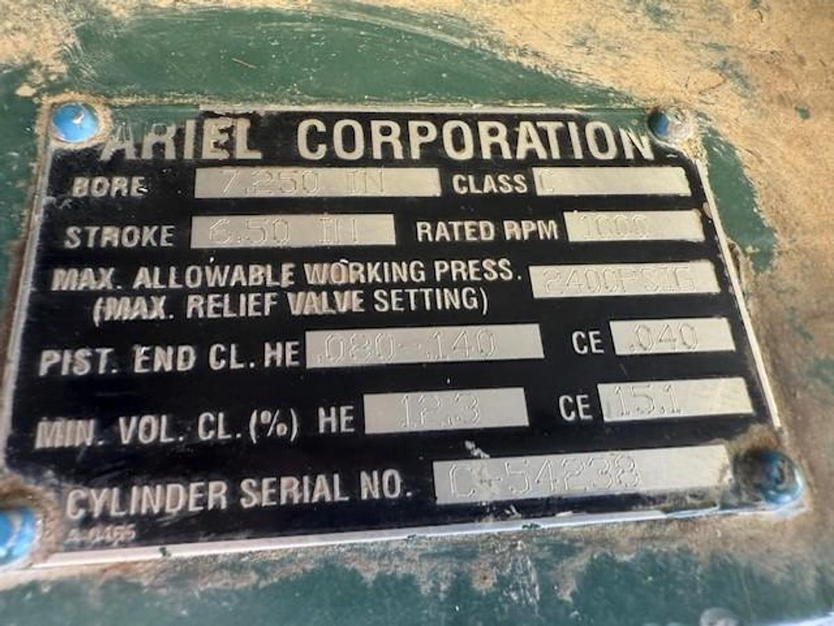 Used Ariel 7.25” JGC 2400 # Cylinder SN C-54238