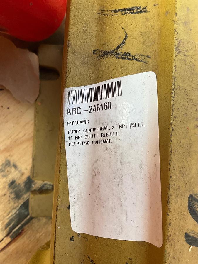 Used PEERLESS Centrifugal Pump 2" NPT INLET 1' NPT OUTLET  F810AMR