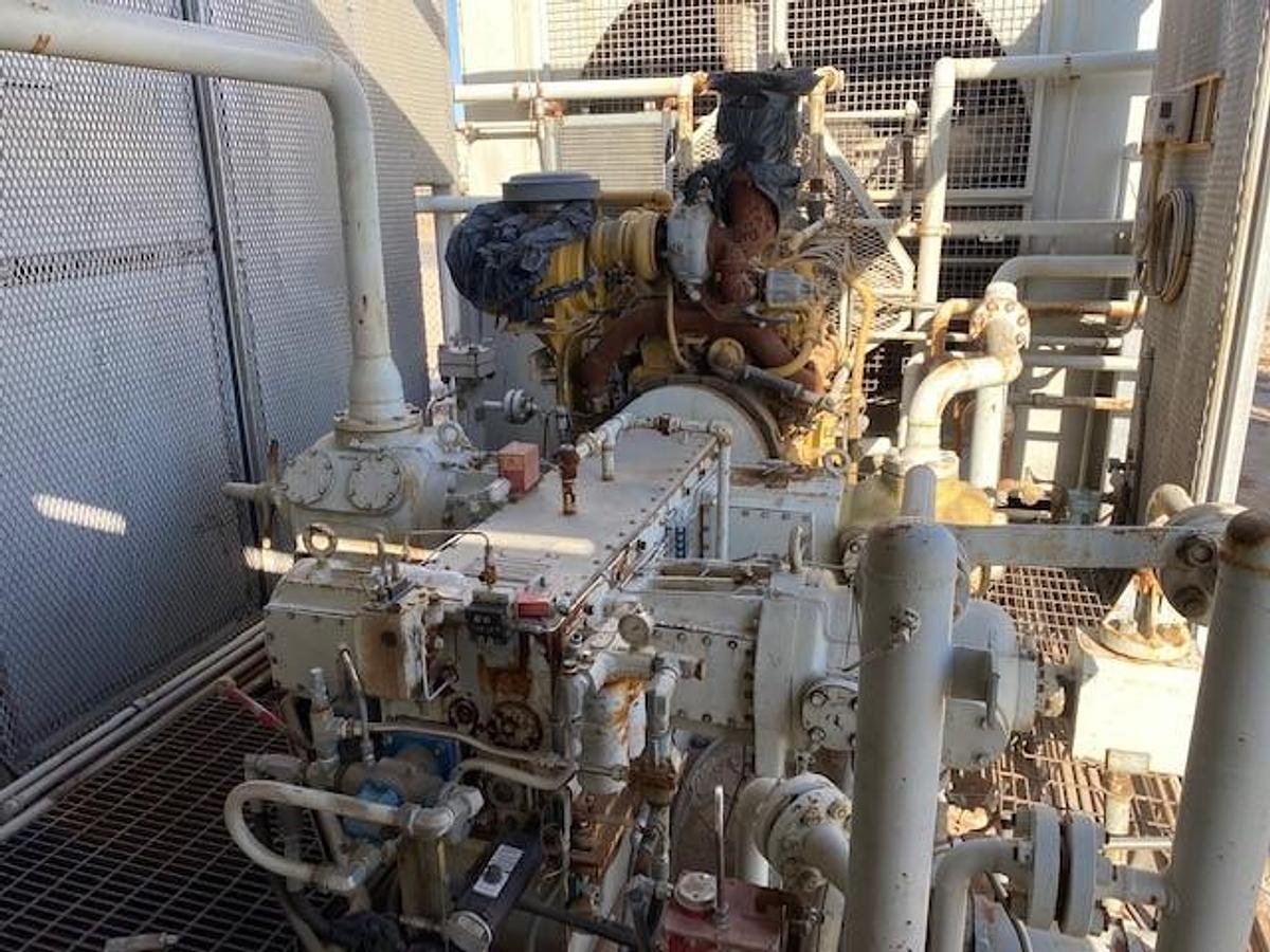 Used Ariel JGJ-4 SN: F-10009 / Caterpillar G3408TA SN: 6NB02470 - 4 Stage CNG Compressor Size 10.5” x 5.125” x 3.875” x 1.75”