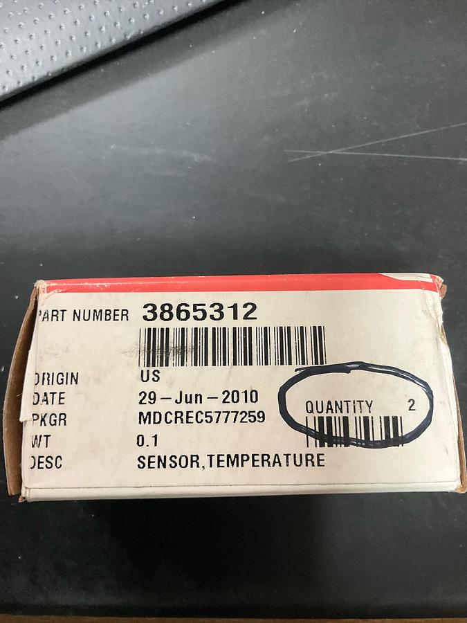 Cummins Temperature Sensor PN: 3865312