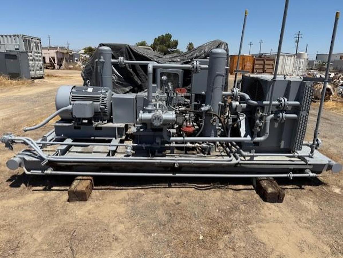 Used 60 HP / Ariel JGP-2-2 Two Stage Compressor Package SN F-463 Size 3.875” x 2.5” with C32 Cooler