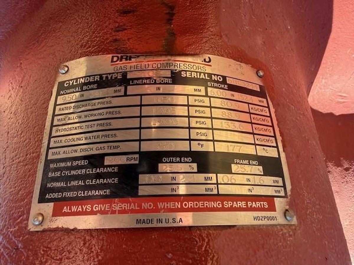 Used Ingersoll Rand 9.5” x 6” stroke HOS 1265 # Cylinder SN 6HC3244