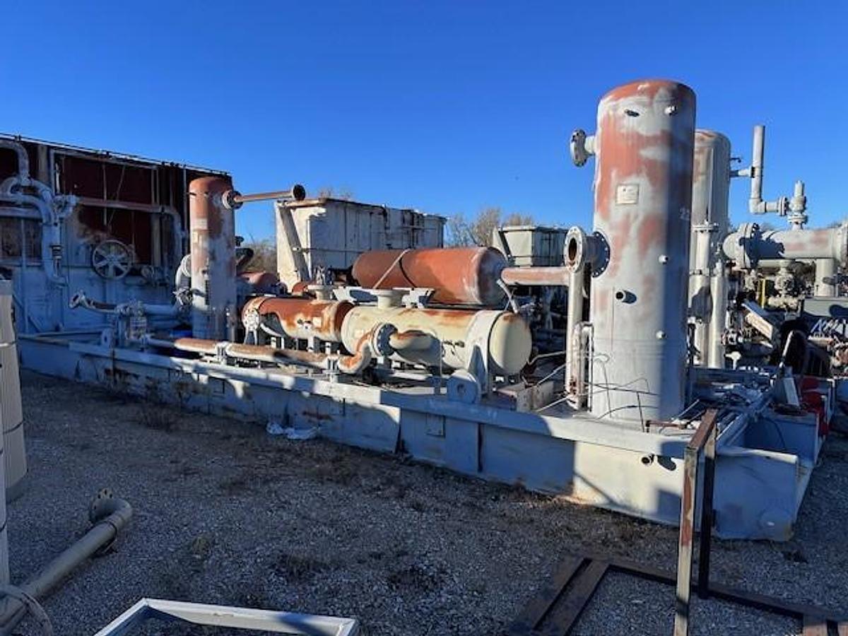 Used Compressor Skid - Ariel JGD-4 / G3608 3 stage with 156 EH Cooler Job # 081405