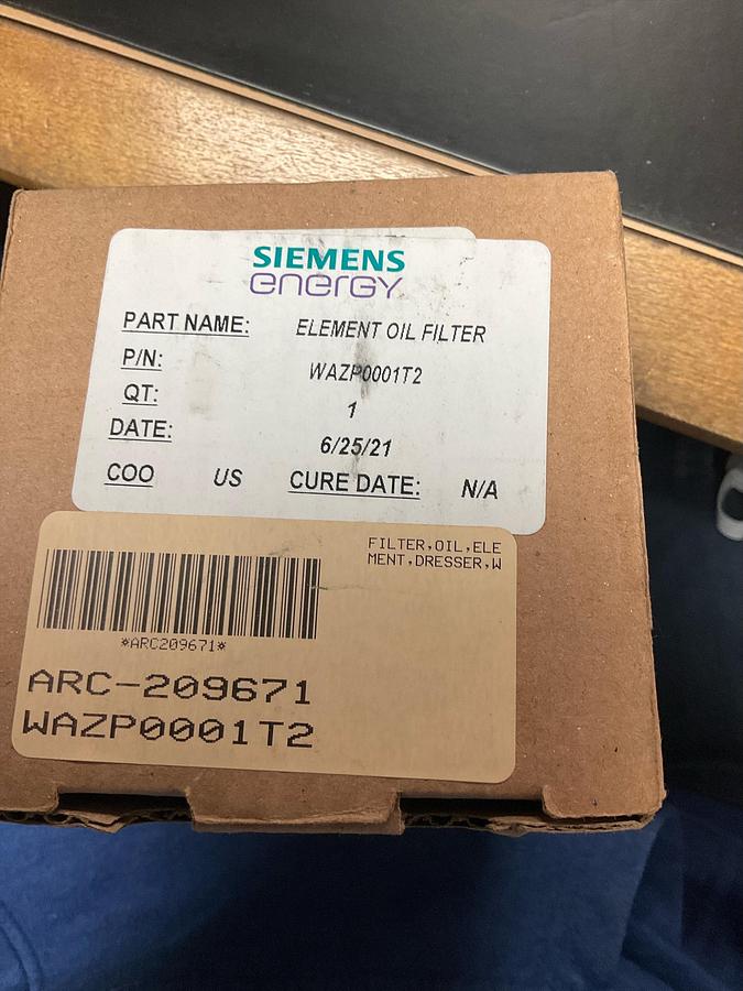 SIEMENS OIL FILTER PN: WAZP0001T2