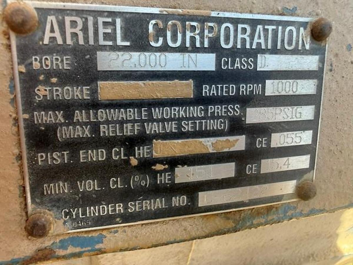 Used Ariel 22” JGD 285 # MAWP Cylinder SN C-62422