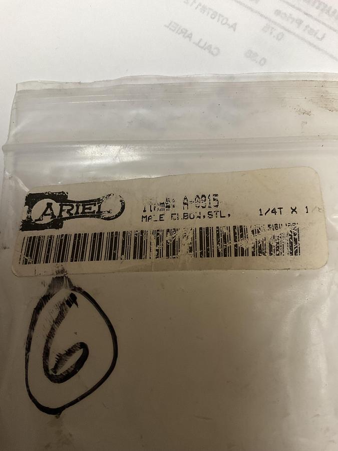 Ariel Elbow 1/8T X 1/4" P PN: A-0815