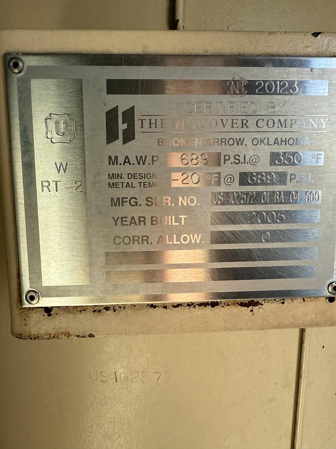 Used 600 HP / Ariel JGA-4 SN F-21749 Four Stage CNG Compressor Package Size 6.125” x 4.125” x 3.375” x 3.375” x 1.75” x 1.75” with ACE E721 Cooler