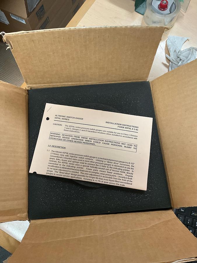 ALTRONIC GAGE, SWITCHGAUGE PN-45PHL-500