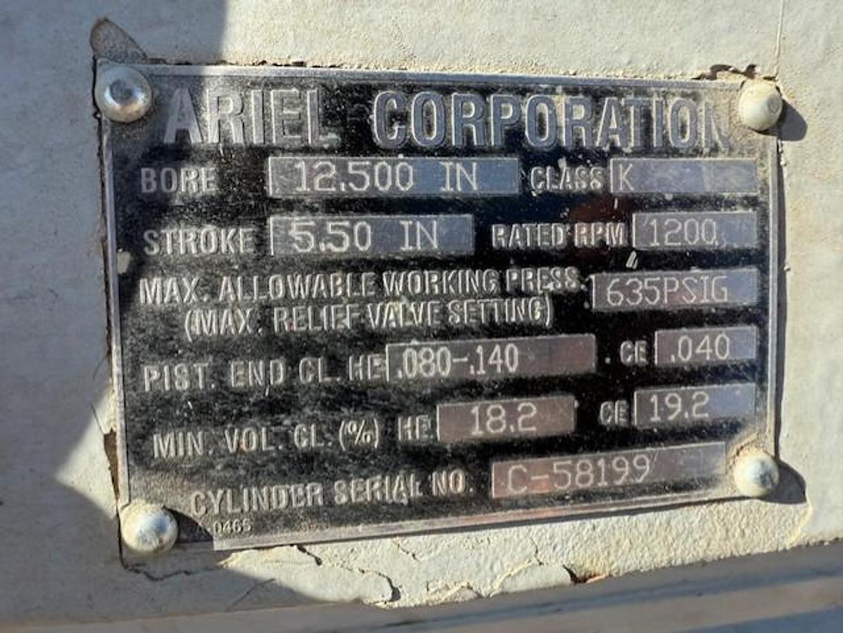 Used Ariel 12.5” JGK 635 # Cylinder SN C-58199