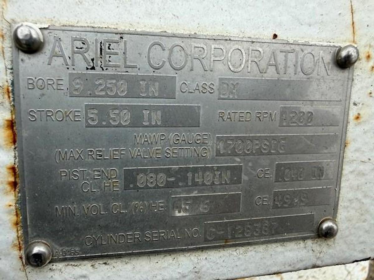 Used Ariel JGD-2 Compressor Frame SN F-37084 with (2) 9.25” DM 1700