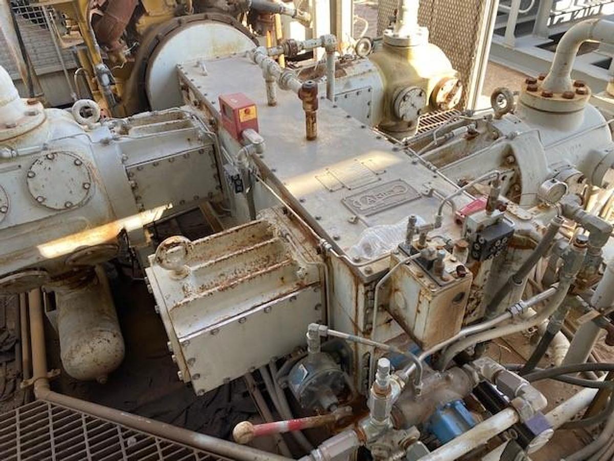 Used Ariel JGJ-4 SN: F-10009 / Caterpillar G3408TA SN: 6NB02470 - 4 Stage CNG Compressor Size 10.5” x 5.125” x 3.875” x 1.75”