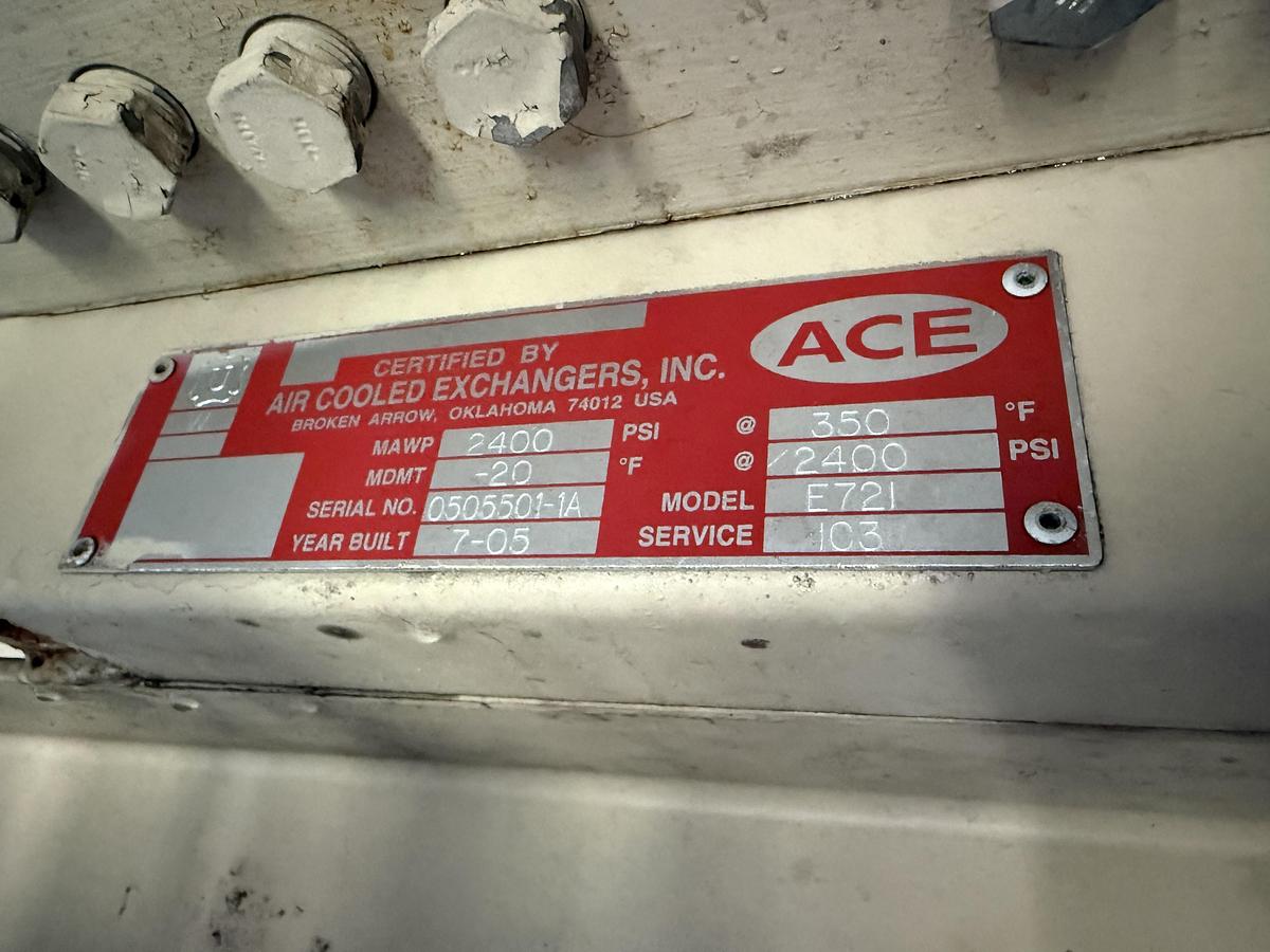 Used 600 HP / Ariel JGA-4 SN F-21749 Four Stage CNG Compressor Package Size 6.125” x 4.125” x 3.375” x 3.375” x 1.75” x 1.75” with ACE E721 Cooler