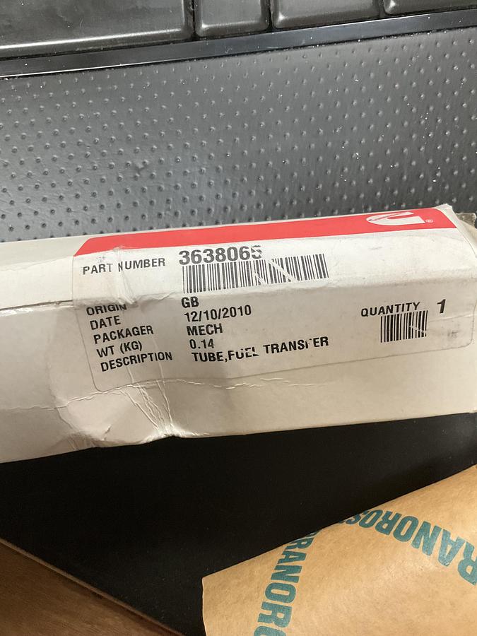 Cummins FUEL TRANSFER Tube for Diesel Engine PN: 3638065