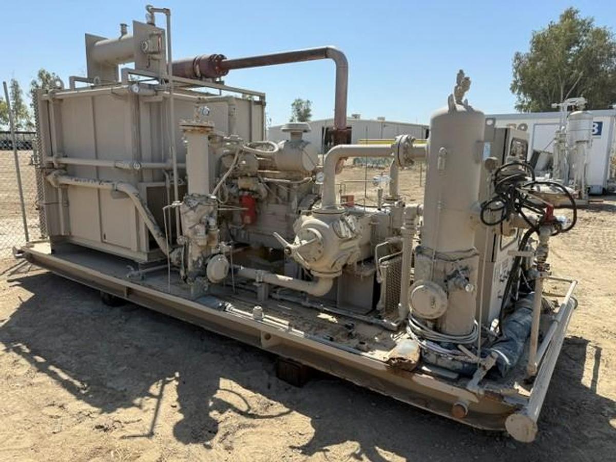 Used CAT G3306NA / Ariel JGP-2 Two Stage Compressor Package Size 7.5” x 4.75” with ACE J25 Cooler SN F-13929