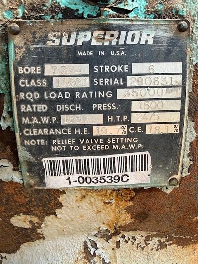 Used White Superior MW-64 Cylinder SN: 