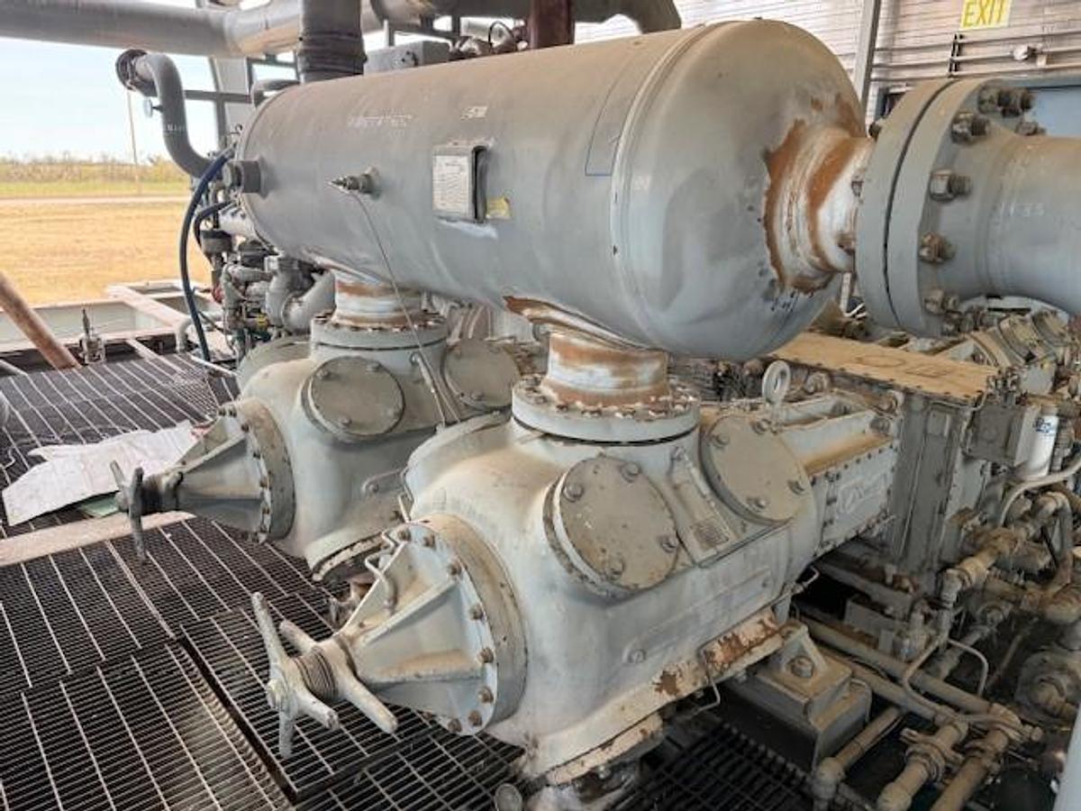 Used Waukesha Model L5790GL SN C-12498/3 Ariel Model JGK-4-3 Stage SN F-12035 Cylinder Sizes 14.125" x 13.625" x 9.125" x 6.25" Air-Ex Cooler Model 156EH 635,1315,1485