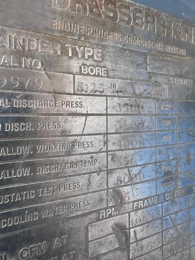 Used Ingersoll Rand 8.25” x 15” stroke KVR 4000 # cylinder SN 4T-9979