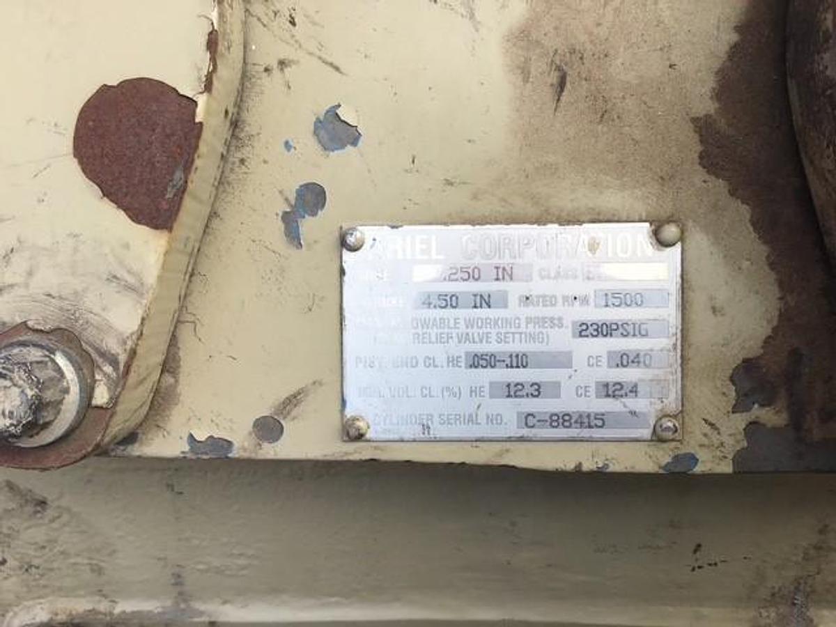 Used Ariel JGT-4 Two Stage Compressor Package Size 17.25” x 17.25” x 9.75” x 9.75” SN F-25508 1250 HP