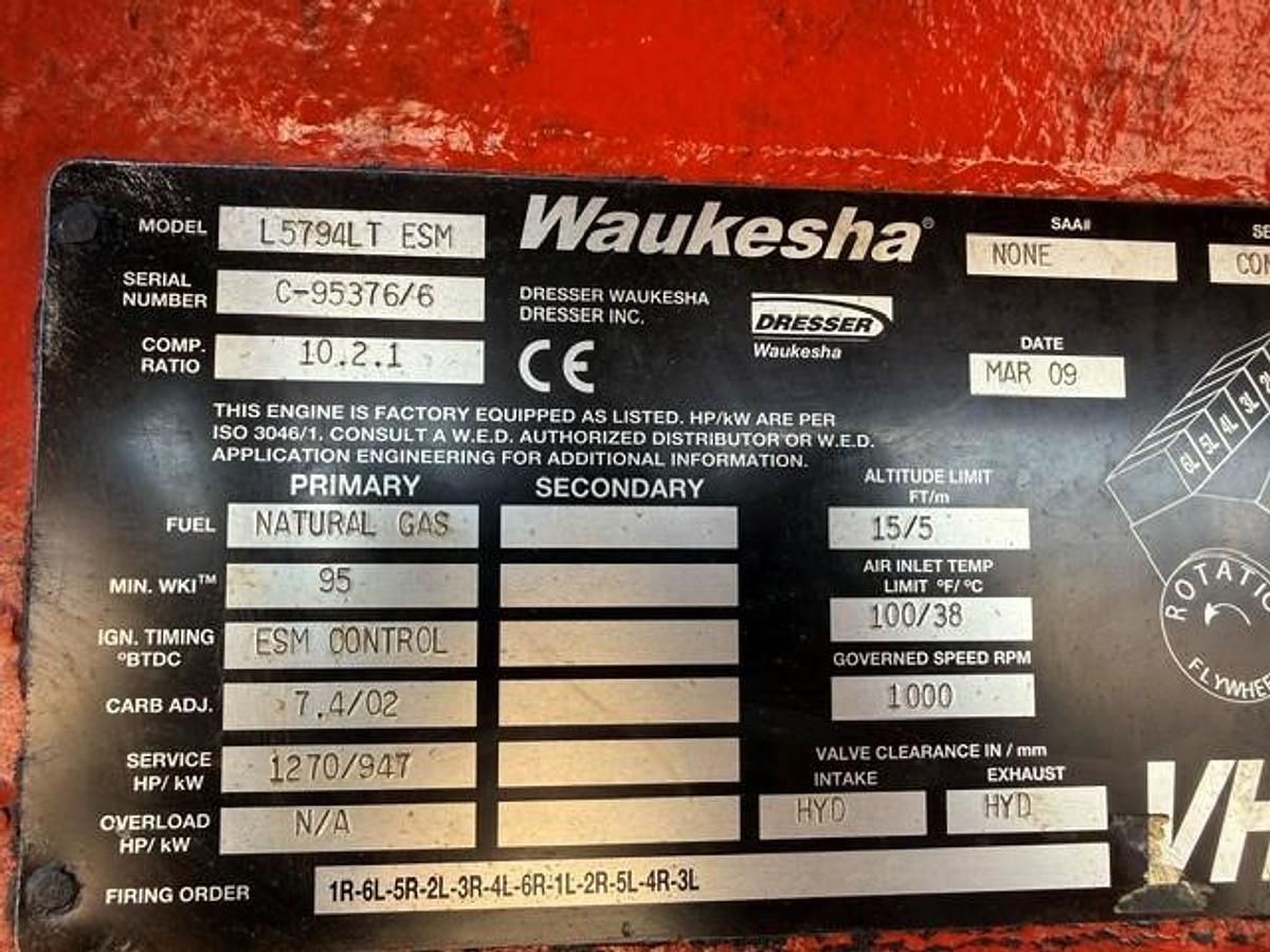 Used Waukesha L5794LT ESM Engine SN C-95376/6
