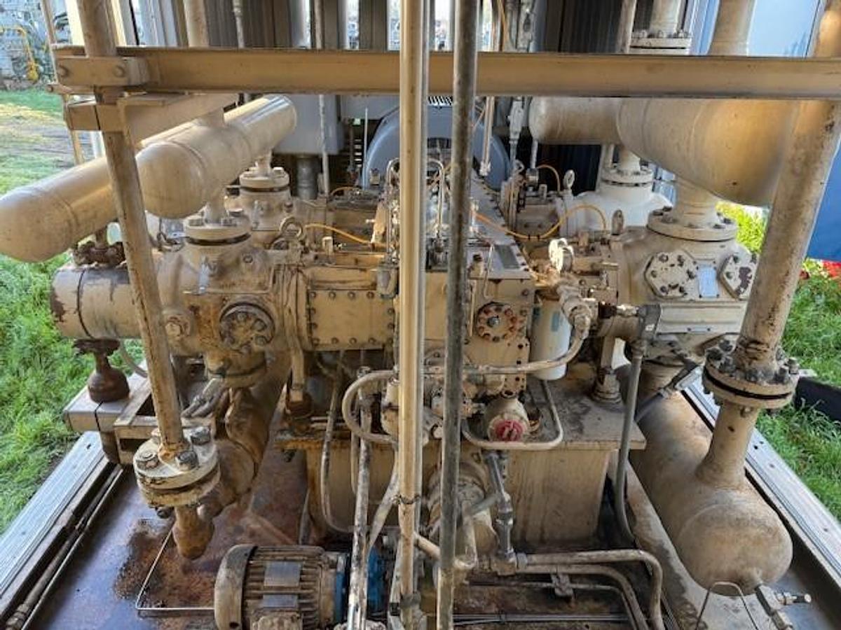 Used 600 HP / Ariel JGA-4 SN F-21749 Four Stage CNG Compressor Package Size 6.125” x 4.125” x 3.375” x 3.375” x 1.75” x 1.75” with ACE E721 Cooler