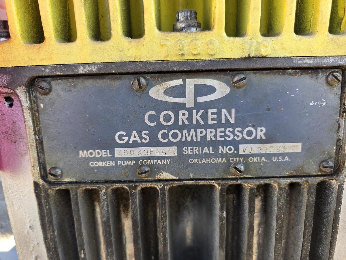 Used Corken 490K3FBA Gas Compressor SN VJ27896