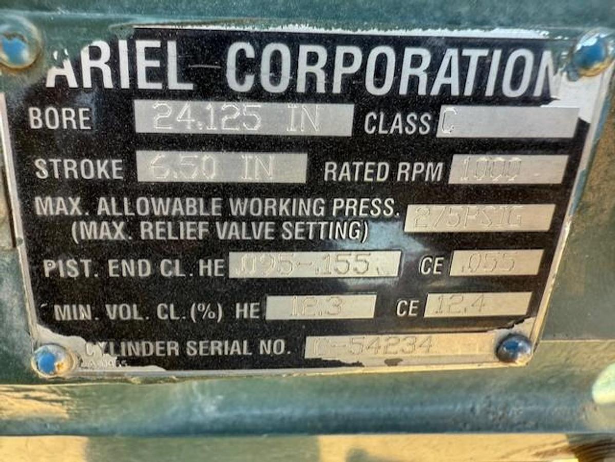 Used Ariel 24.125” JGC 275 # Cylinder SN C-54234