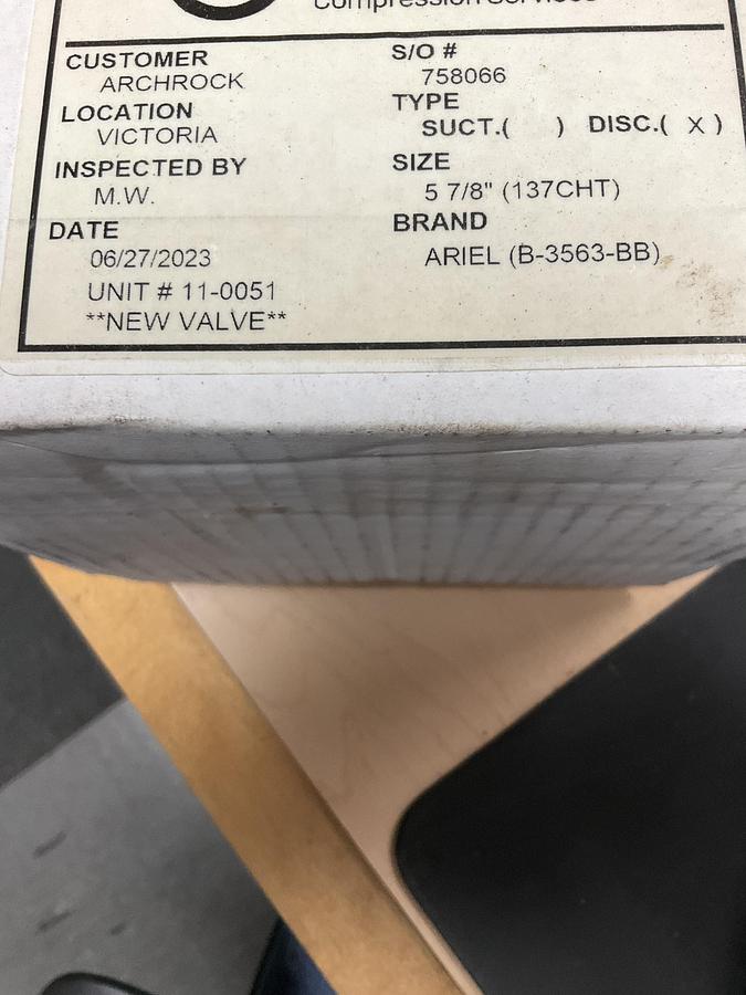Ariel DIS VLV,137CT, MTX PN: B-3563-BB