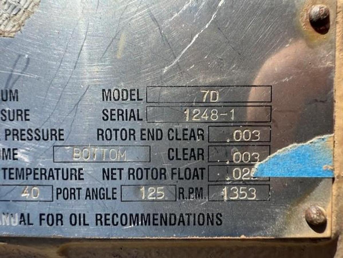 Used AC RoFlo Model 7D Compressor SN 1248-1