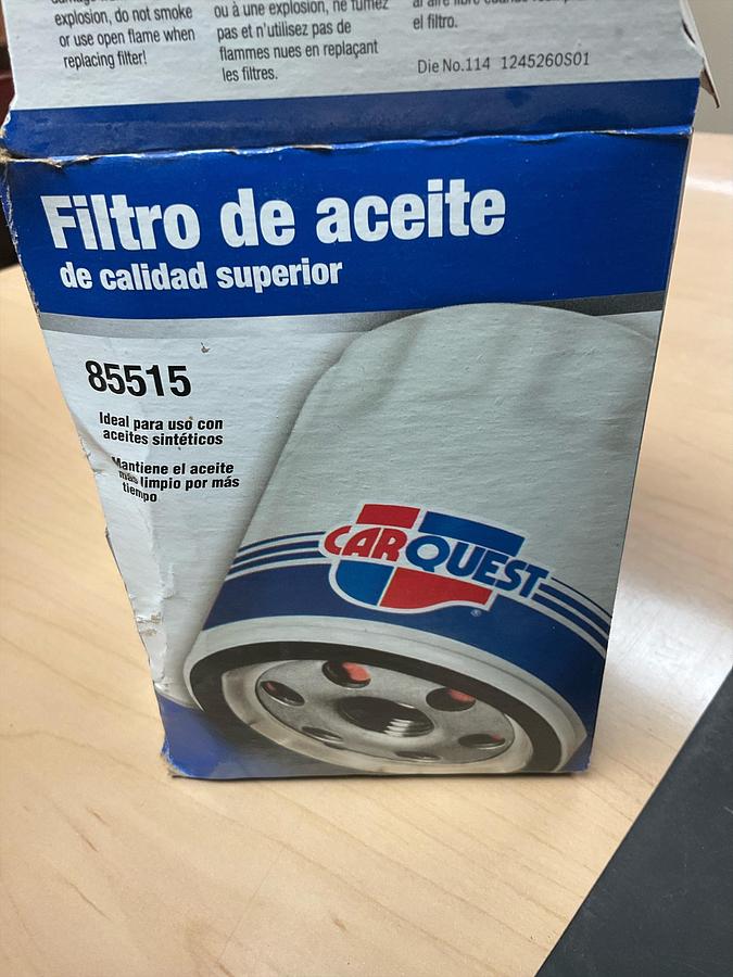 CARQUEST OIL FILTER PN: 85515