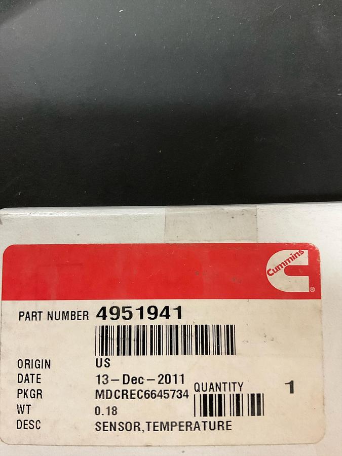 Cummins temperature sensor PN:4951941