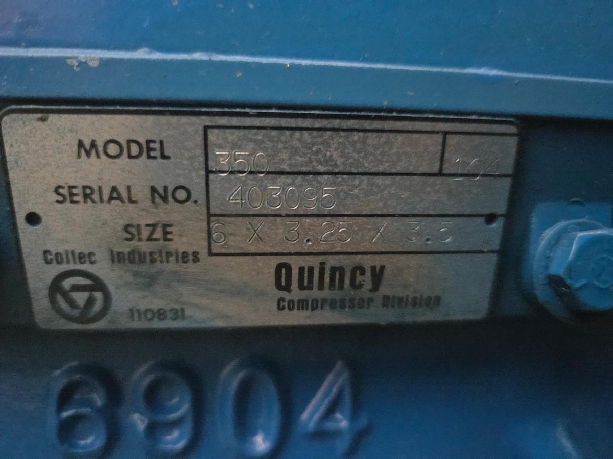 Used Quincy Air Compressor Model 350 