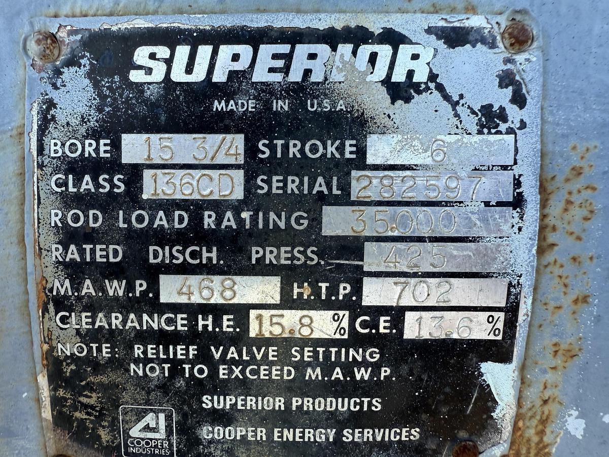 Used White Superior MW-64 Compressor Frame SN 312850