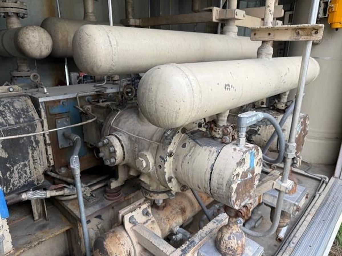 Used 600 HP / Ariel JGA-4 SN F 21750 Four Stage CNG Compressor Package Size 6.125” x 4.125” x 3.375” x 3.375” x 1.75” x 1.75” with ACE E721 Cooler