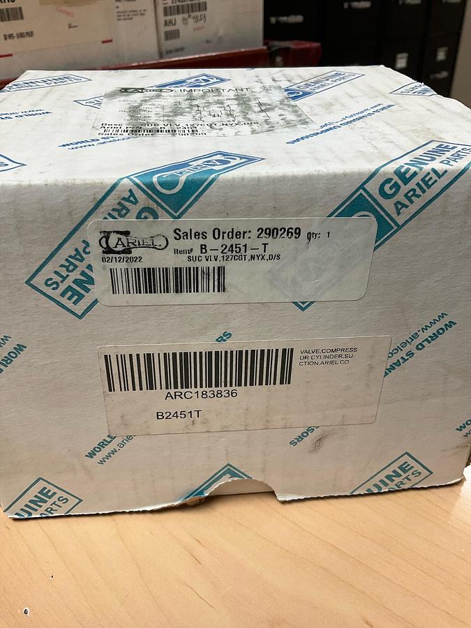 ARIEL SUC VLV,127CGT,NYX,D/S PN: B-2451-T