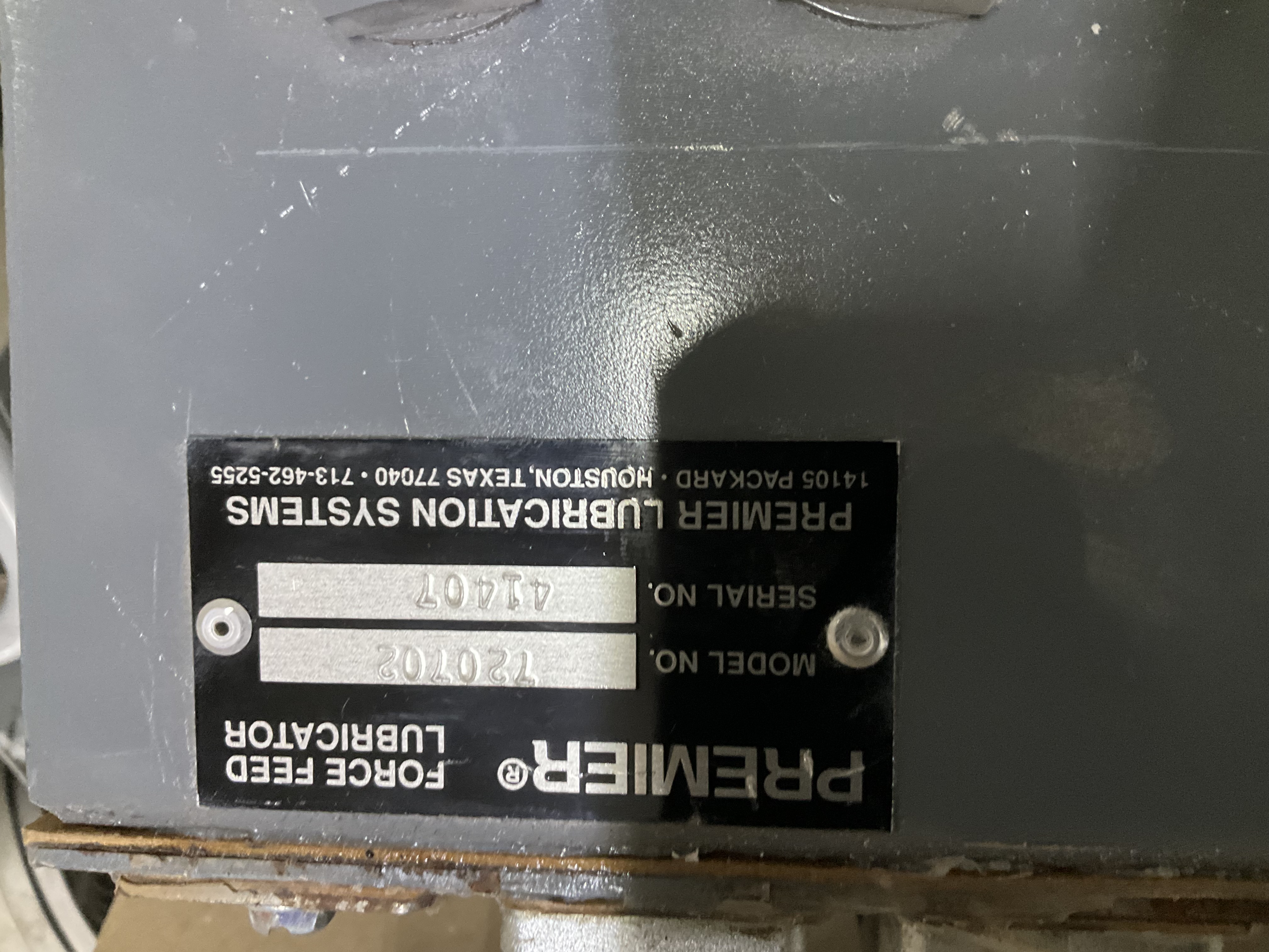 Used Premier force-feed lubricator Model: 720T02 SN: 41407