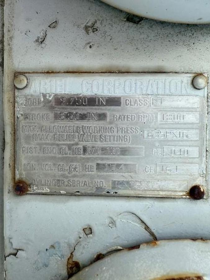 Cat G3408TA SN 6NB04803 / Ariel JGJ-2 SN F-29256 Three Stage Compressor Package Size 9.75” x 6.375” x 3.875” with 84BEH Cooler 