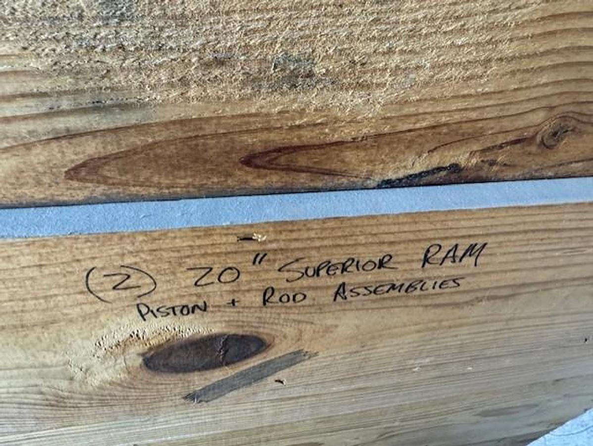 (2) Brand New White Superior Ram 20” Bore x 5” Stroke Piston and Rod assemblies