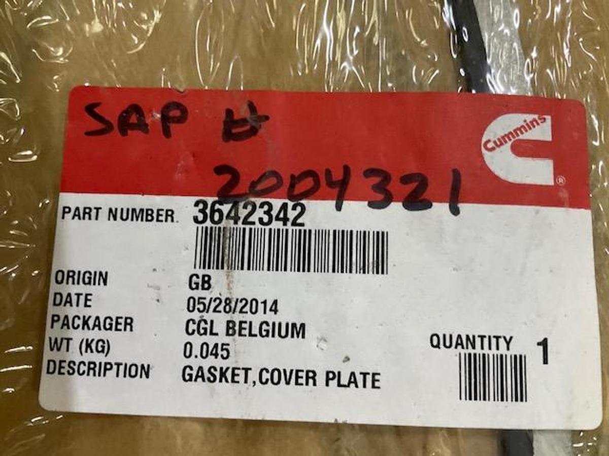 Cummins Cover Plate Gasket PN 3642342