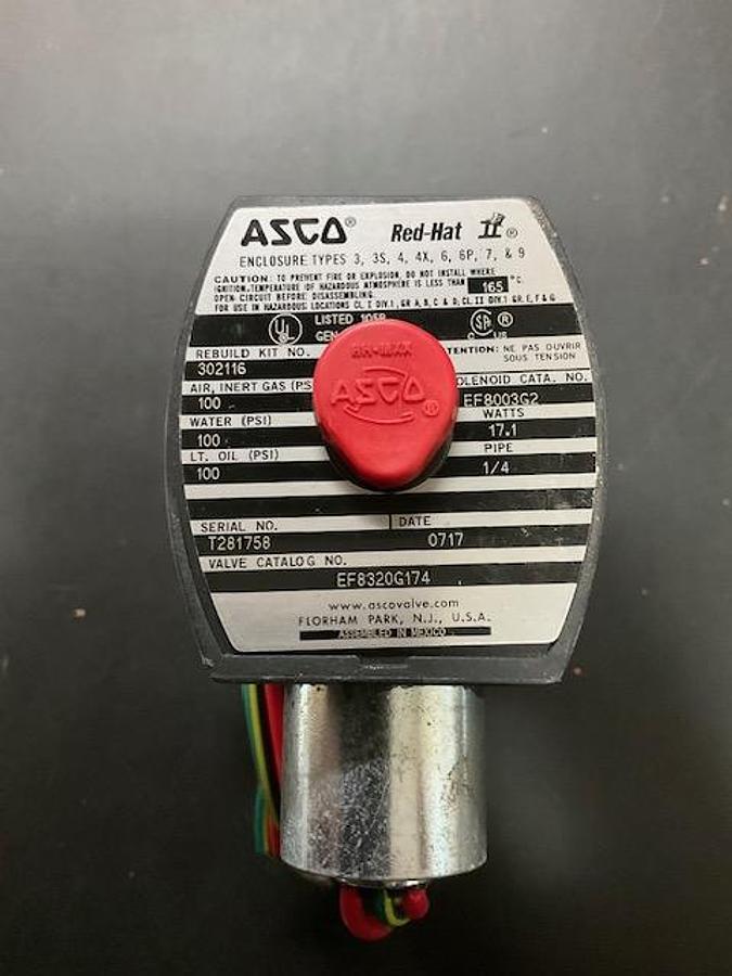 Rebuilt ASCO Solenoid Valve SN T281758