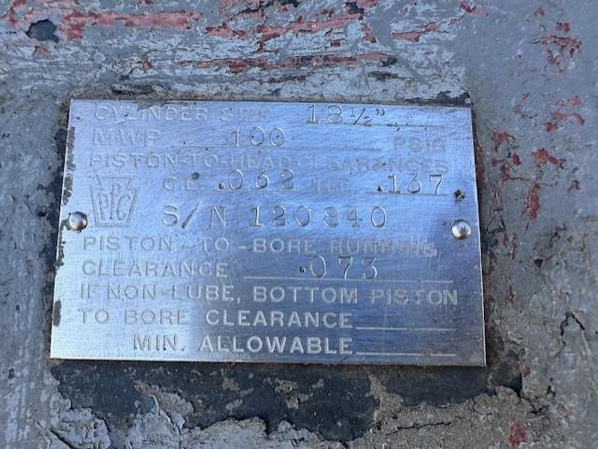 Used Cooper Pennsylvania HOF-2 SN 120840 Cylinder Sizes 18.5” x 10” x 9” stroke / 250 HP unit 