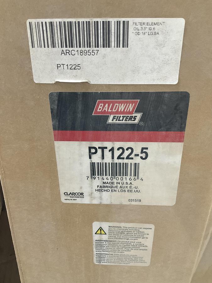 Baldwin Hydraulic Filter Element PN: PT122-5