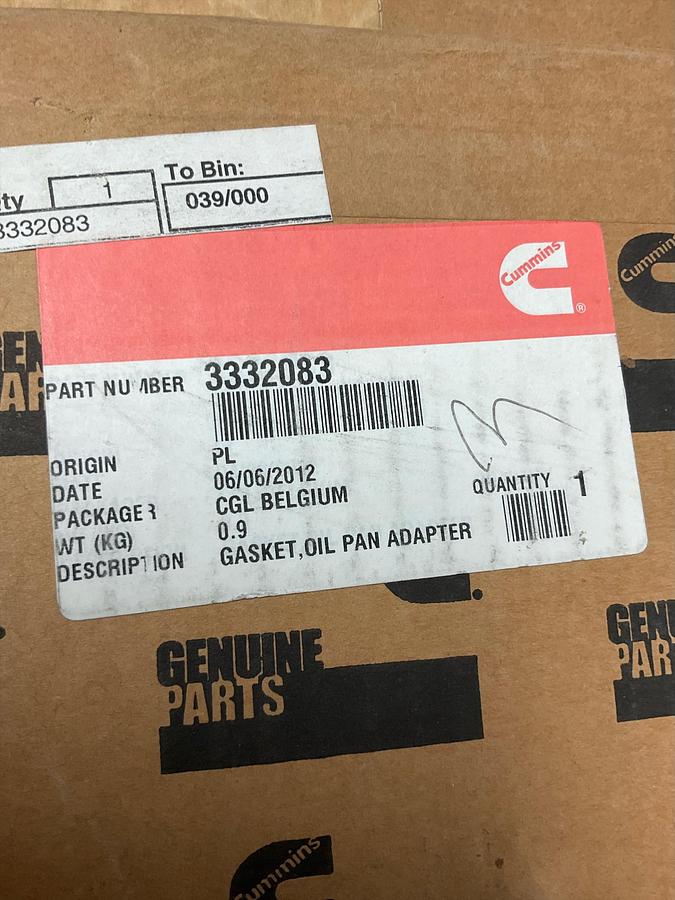Cummins Oil Pan Adapter Gasket PN: 3332083