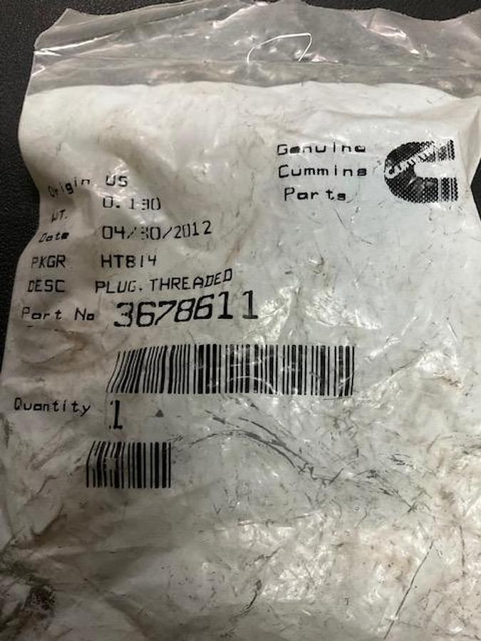 Cummins Threaded Plug PN 3678611