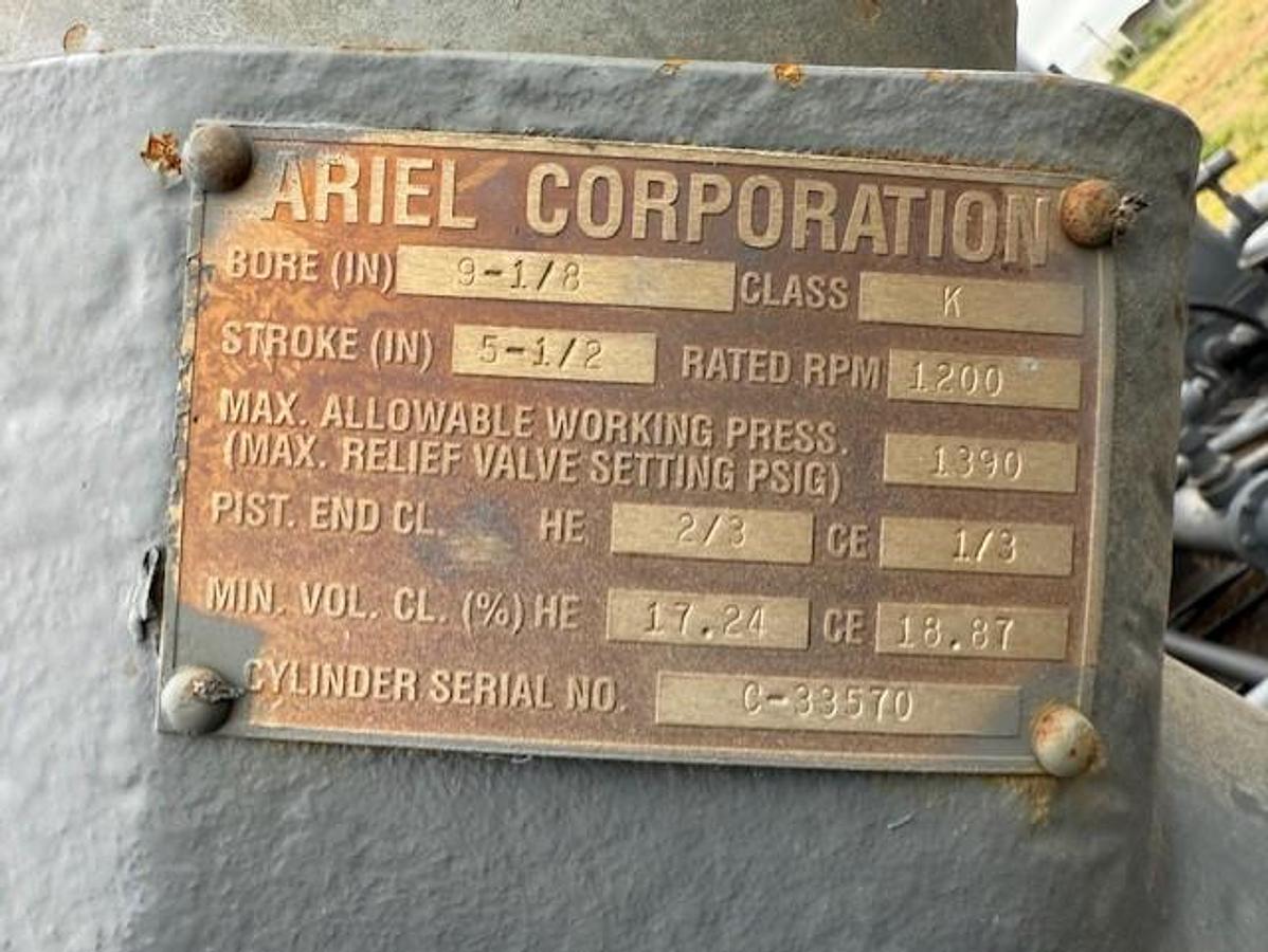 Used Waukesha L7042GSI / Ariel JGK-4 Two Stage Compressor Package SN F-13668 Size 9.125" x 9.125" x 6.25" x 6.25"  with 156FI Cooler