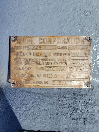 Used Ariel 4.625” HJ 2600# Cylinder SN C-51675