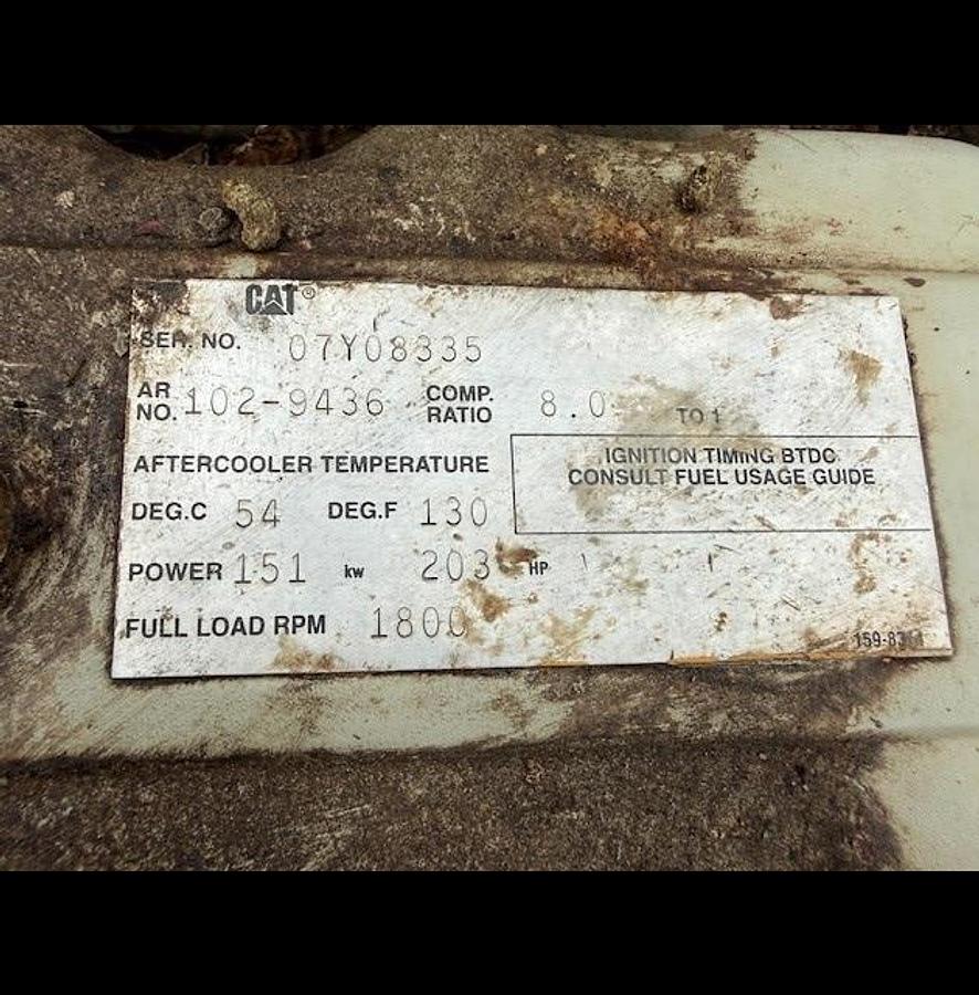 Used Caterpillar G3306TA Engine SN 07Y08335